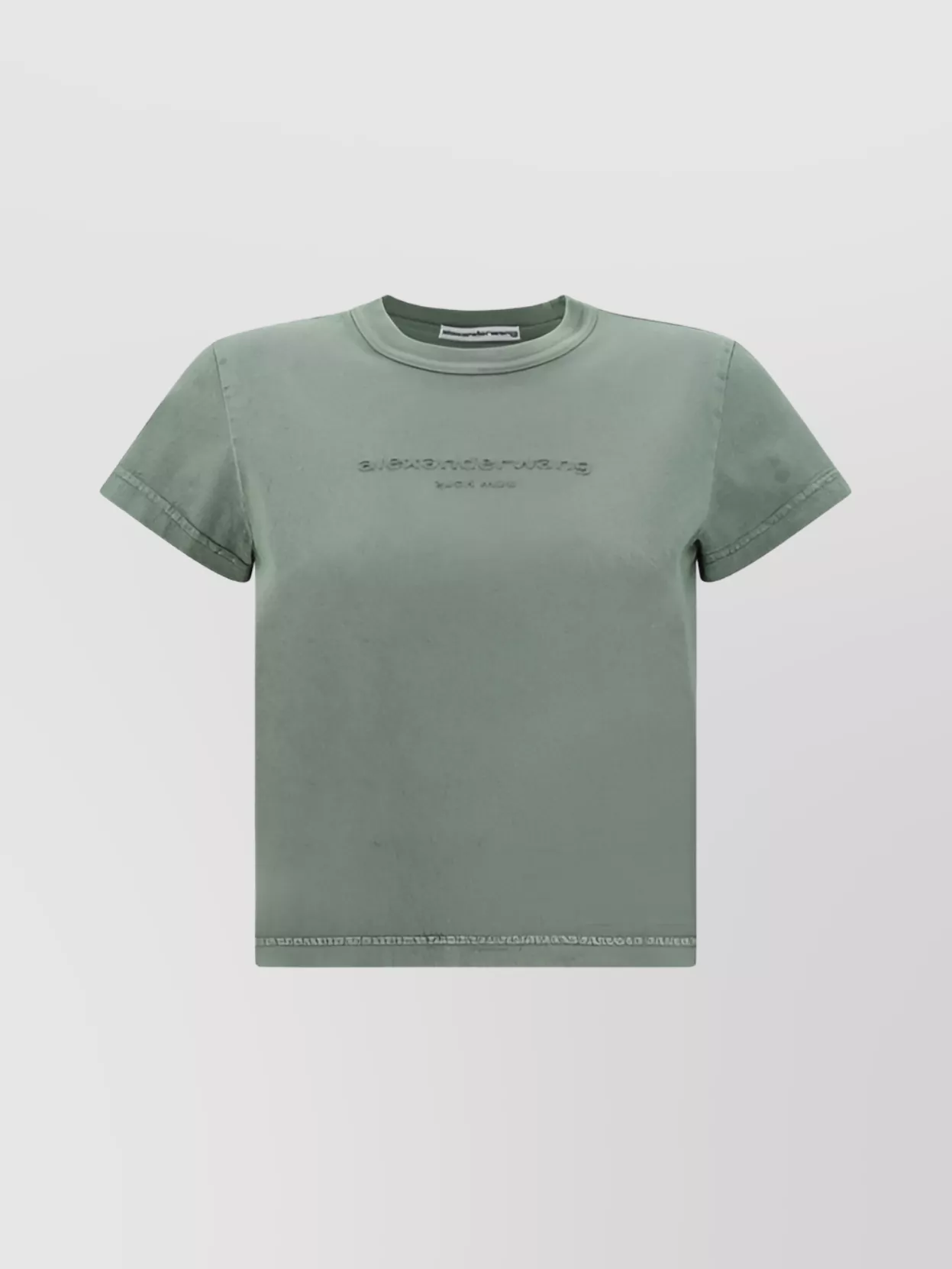 Alexander Wang Cotton Cropped T-shirt Monochrome In Green