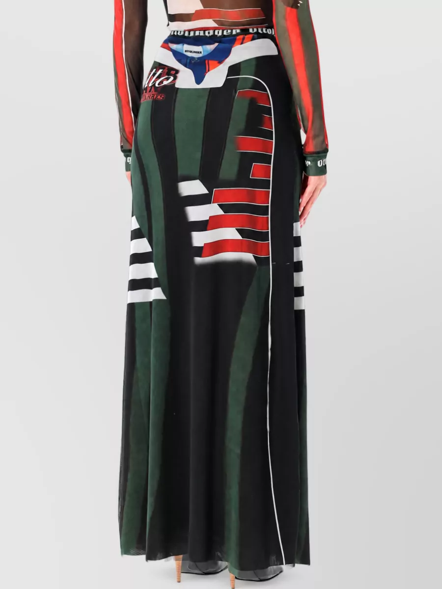 Ottolinger Printed High-Rise Mesh Maxi Skirt