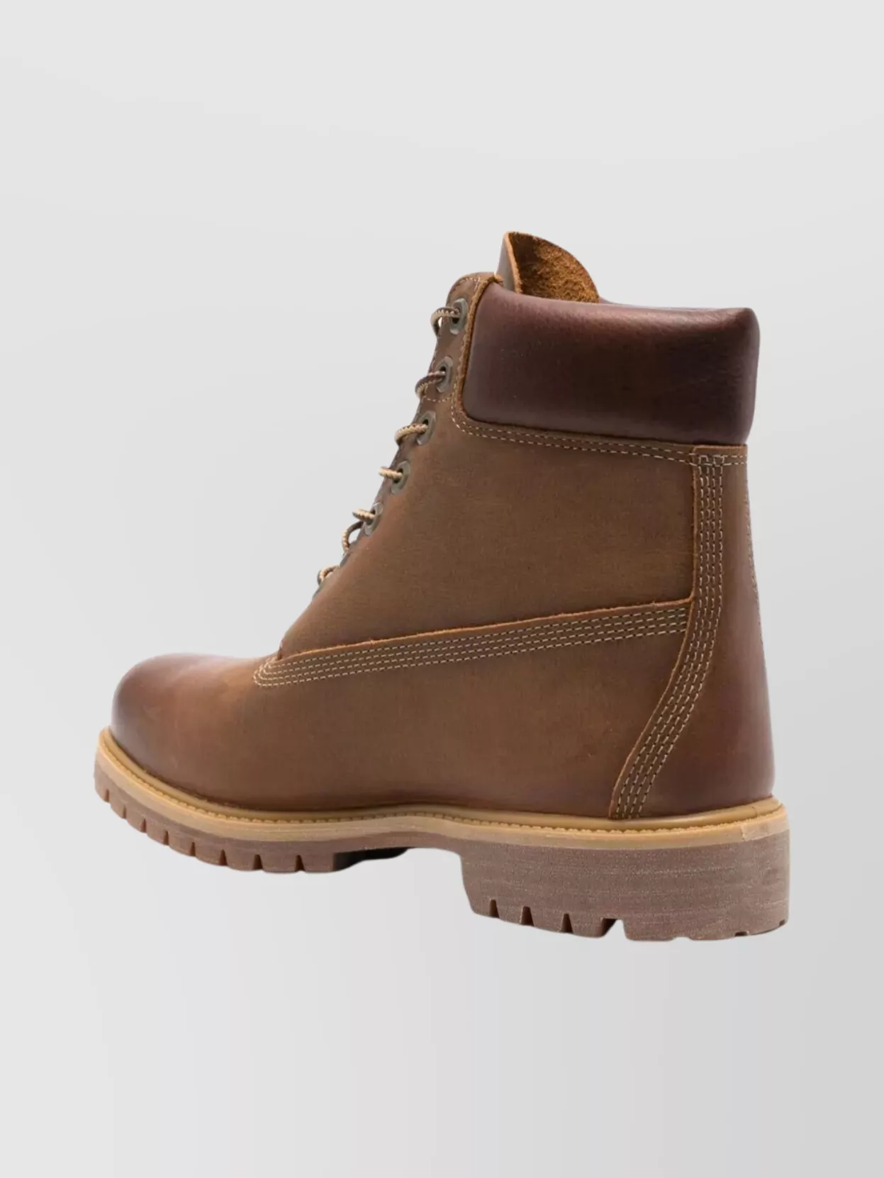 Timberland Round Toe Lace Up Boots With Rubber Sole