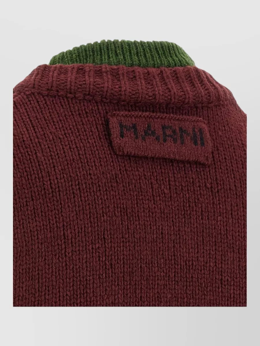 Marni Wool Relaxed-Fit V-Neck Intarsia Knit Vest