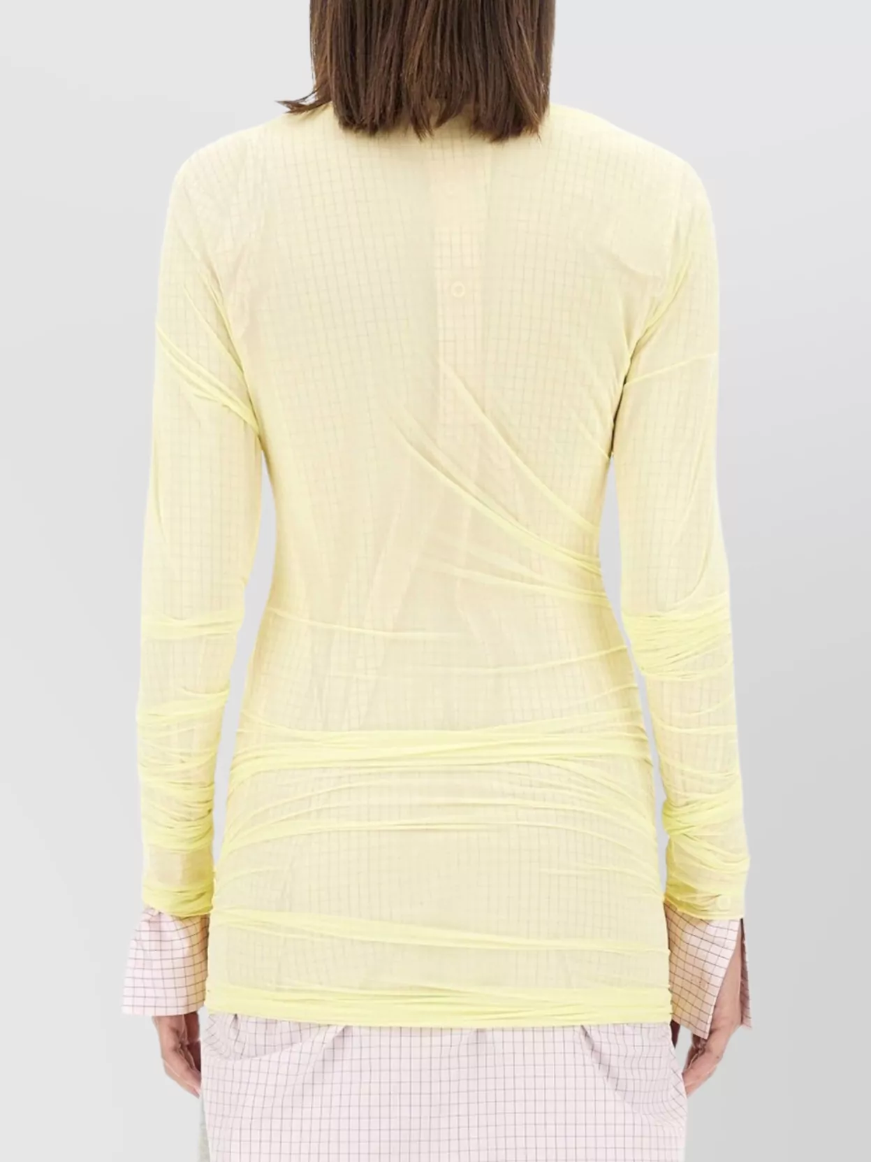 Dries Van Noten Asymmetric Layered Long Sleeve Sheer Top