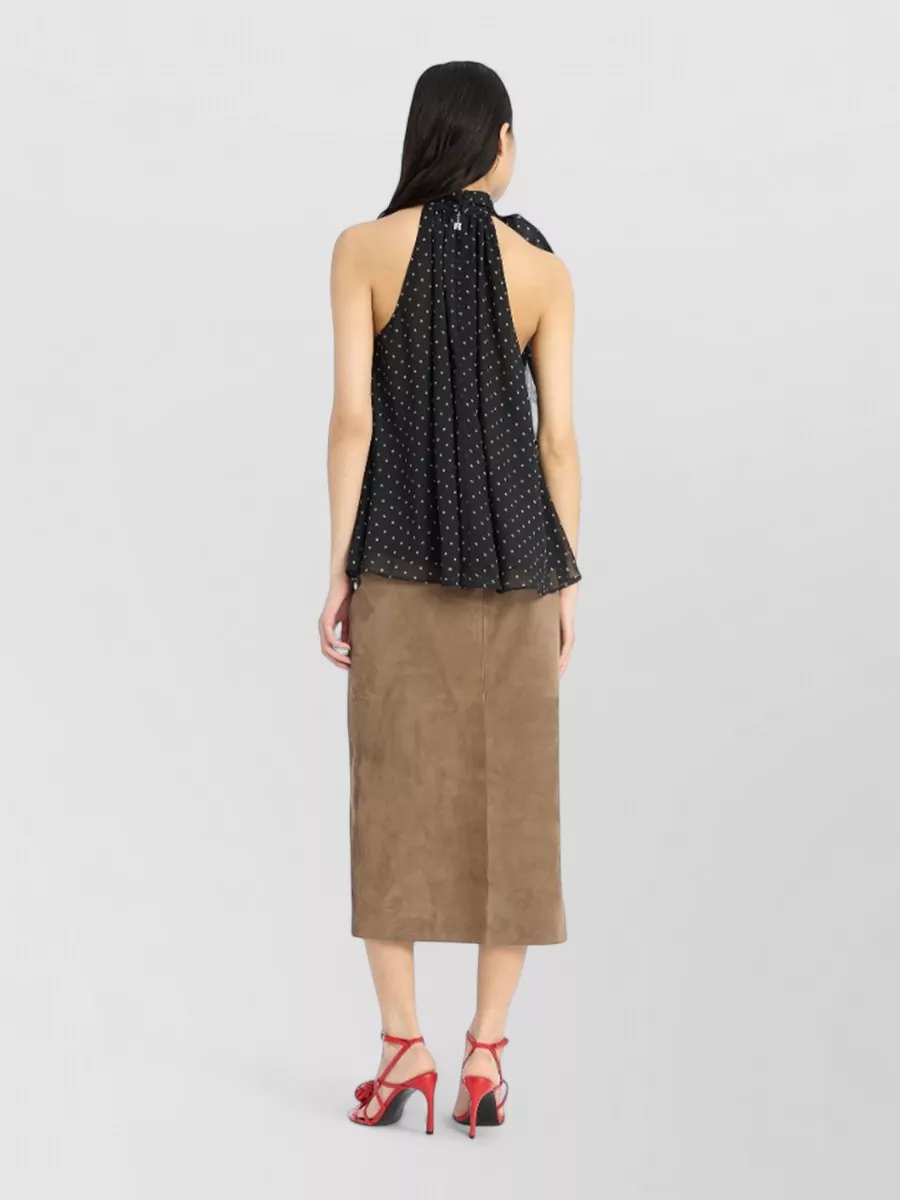 Rotate Printed Halterneck Sleeveless Blouse