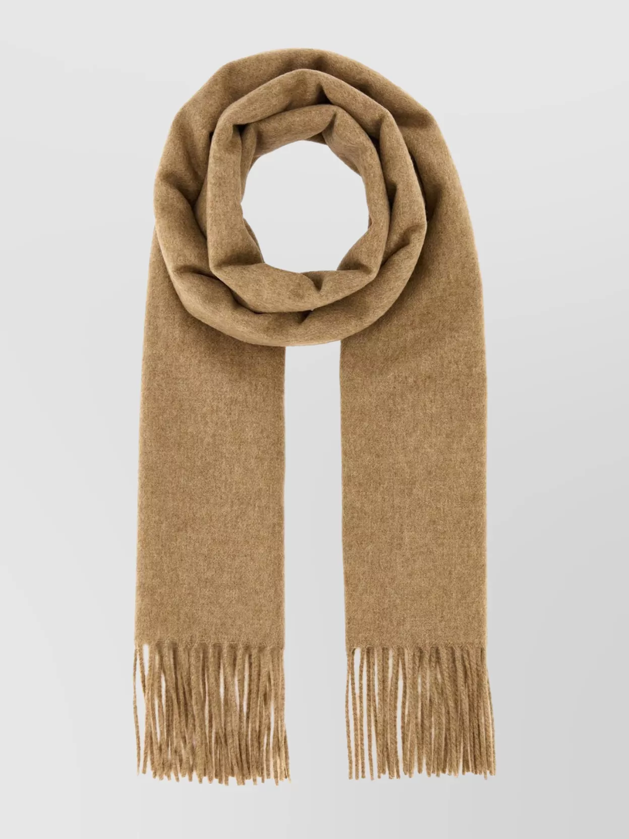 Loewe Cashmere Scarf Fringed Edges Luxurious In Brown