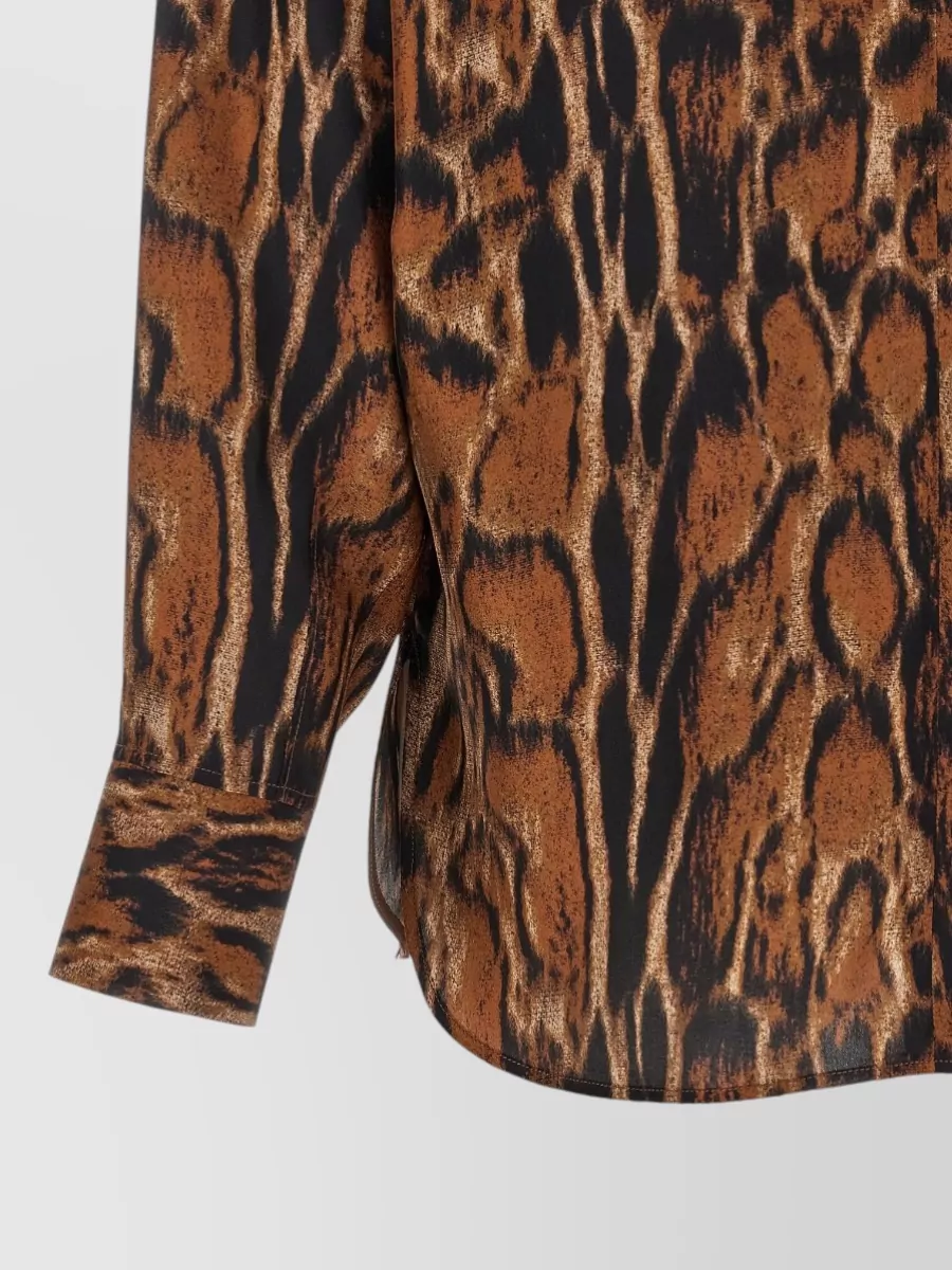 Alberto Biani Silk Animal-Print Shirt