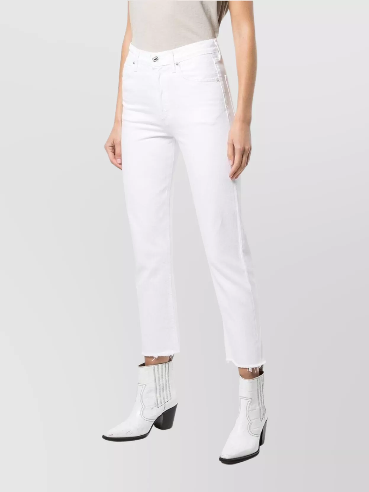 Citizens Of Humanity High-Rise Cropped Jeans Frayed Edge Detail