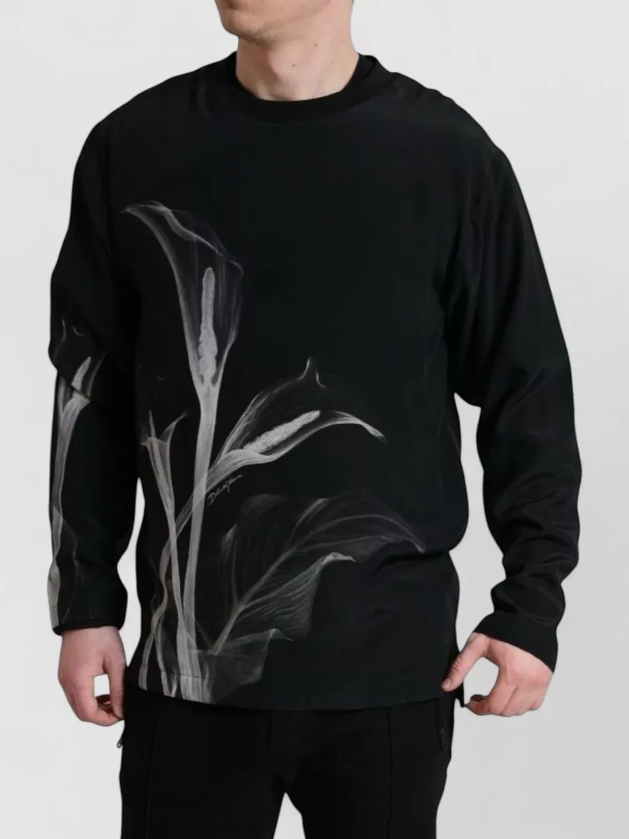 Dolce&Gabbana Silk Floral Print Crewneck Sweatshirt