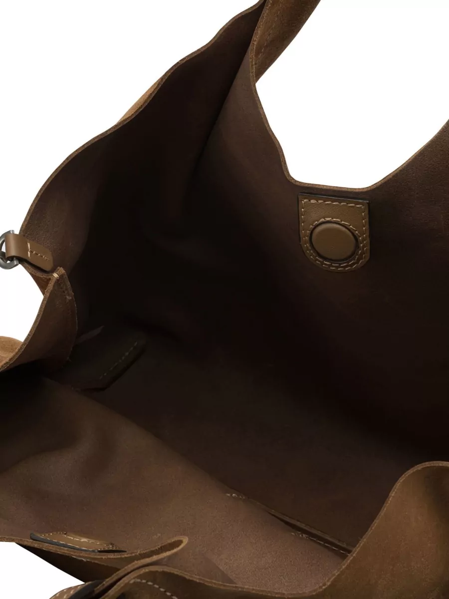 Gianni Chiarini Shoulder Bag Dual Handles Detachable Pouch Suede