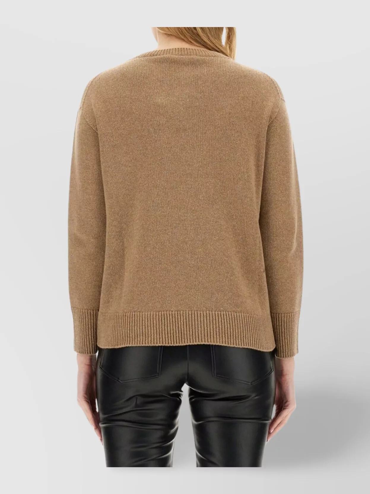 S Max Mara V-Neck Sweater With Ribbed Cuffs And Hem