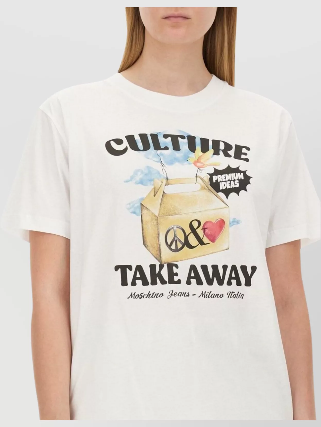 Moschino Graphic Print Crew Neck Short Sleeve Top