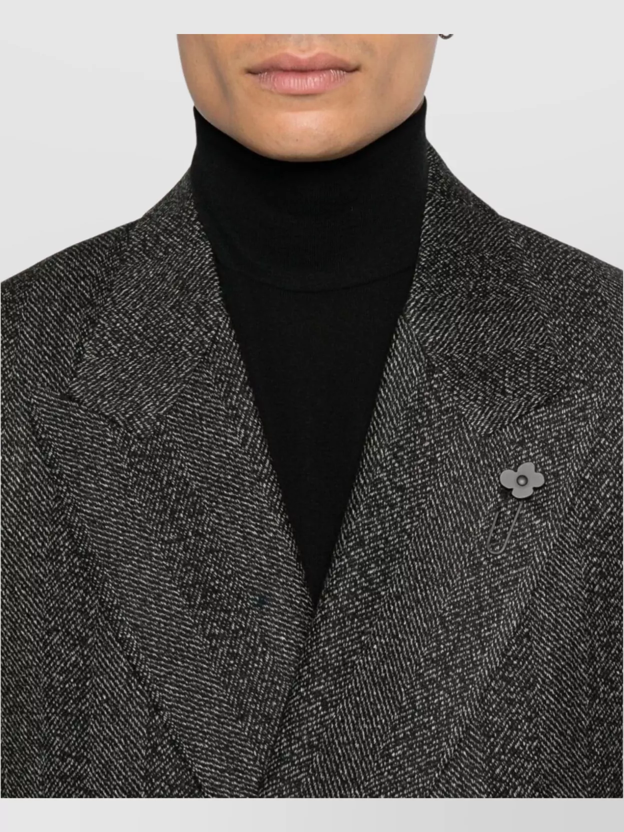 Lardini Peak Lapels Double-Breasted Long Coat
