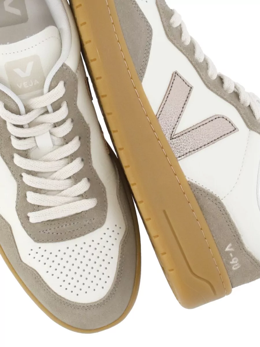 Veja Leather Low Top Lace-Up Sneakers