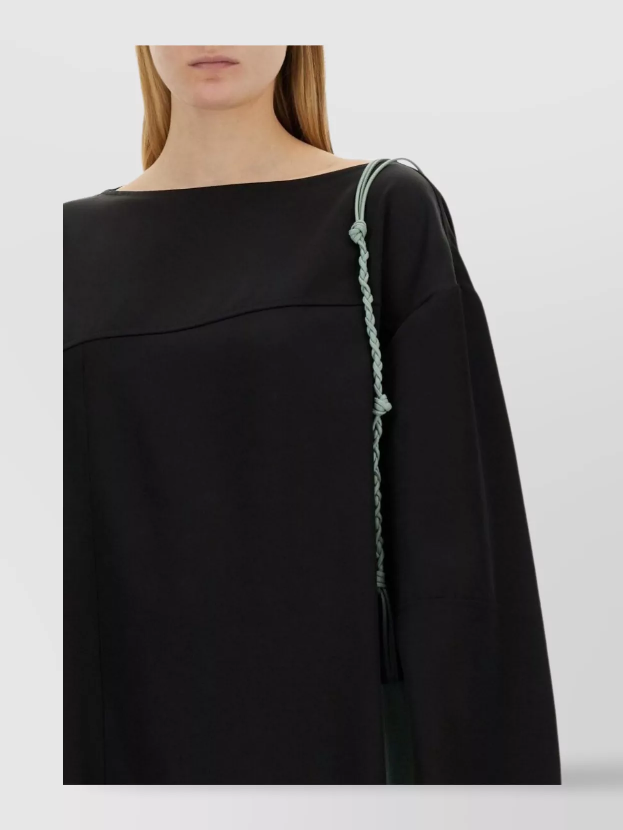 Jil Sander Asymmetrical Boat Neck Long Sleeve Top