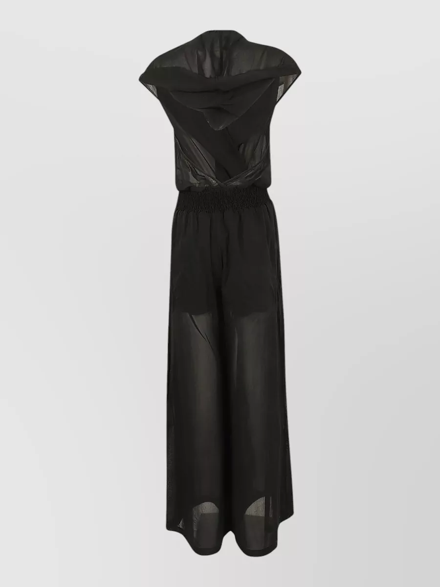 Pinko Voile wide-leg v-neck short-sleeve jumpsuit