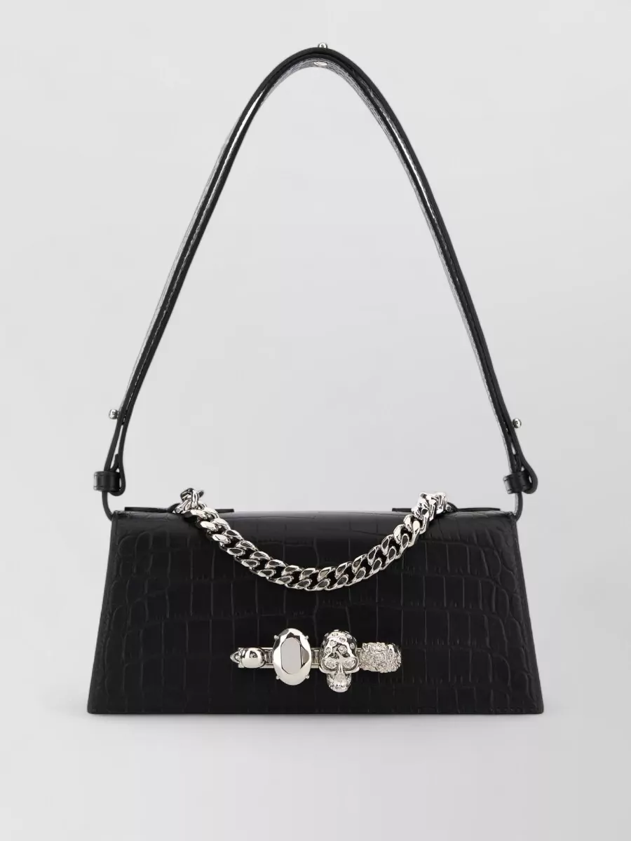 Alexander McQueen mini exotic leather shoulder bag