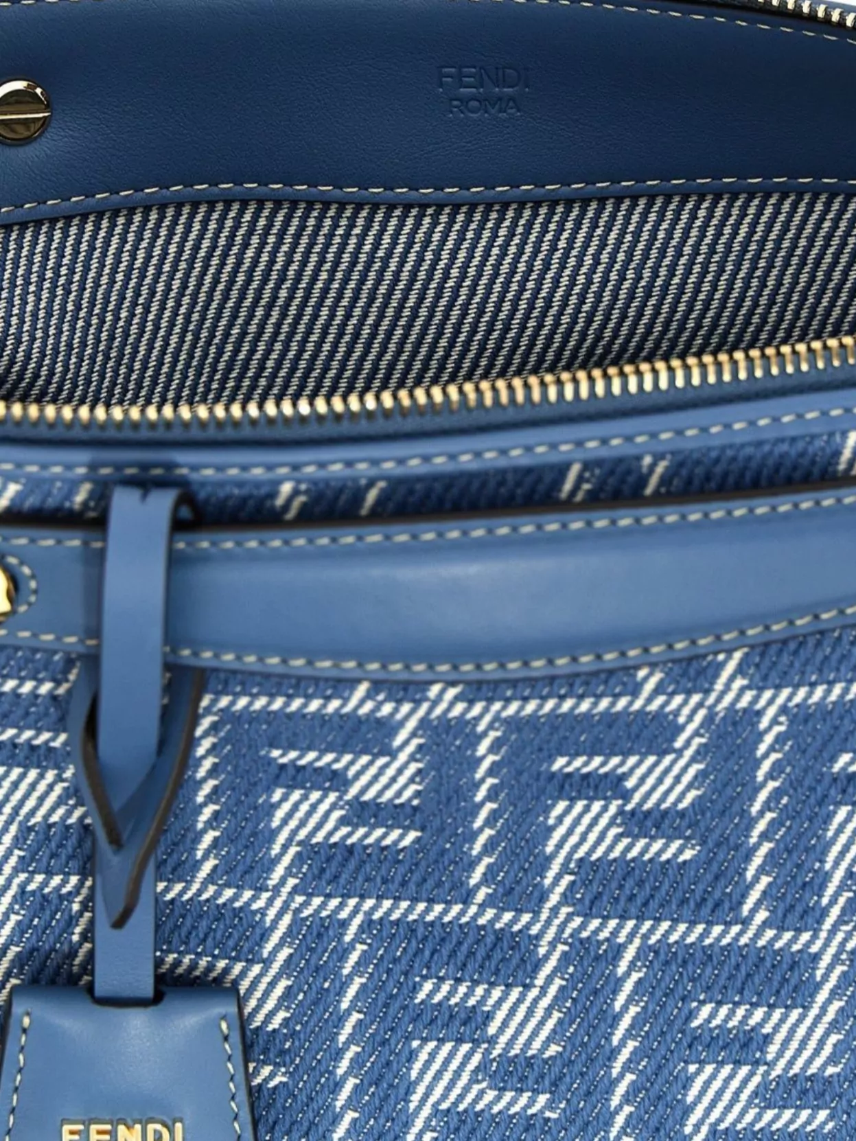 Fendi Soft Medium Shoulder Bag With Metal Studs