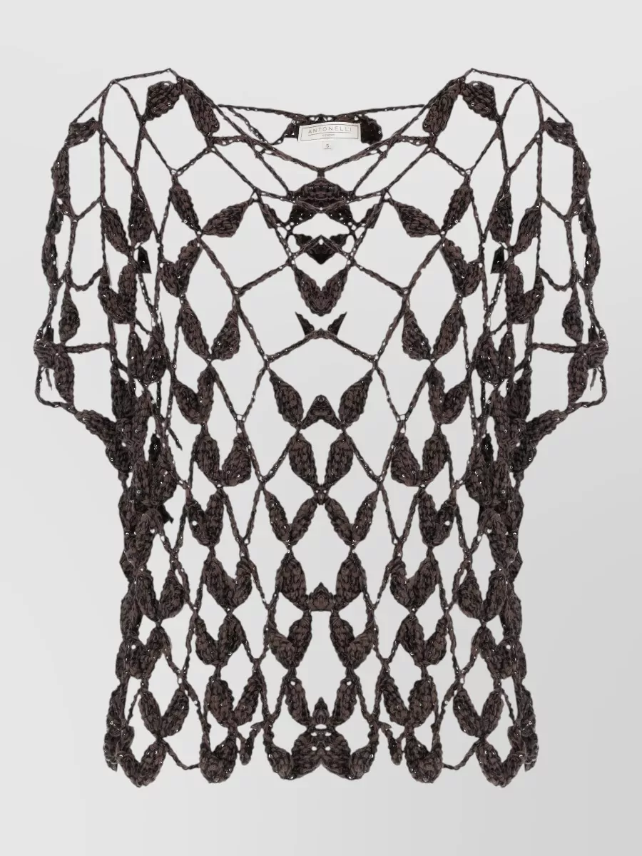 Antonelli Firenze sleeveless sequin cutout top