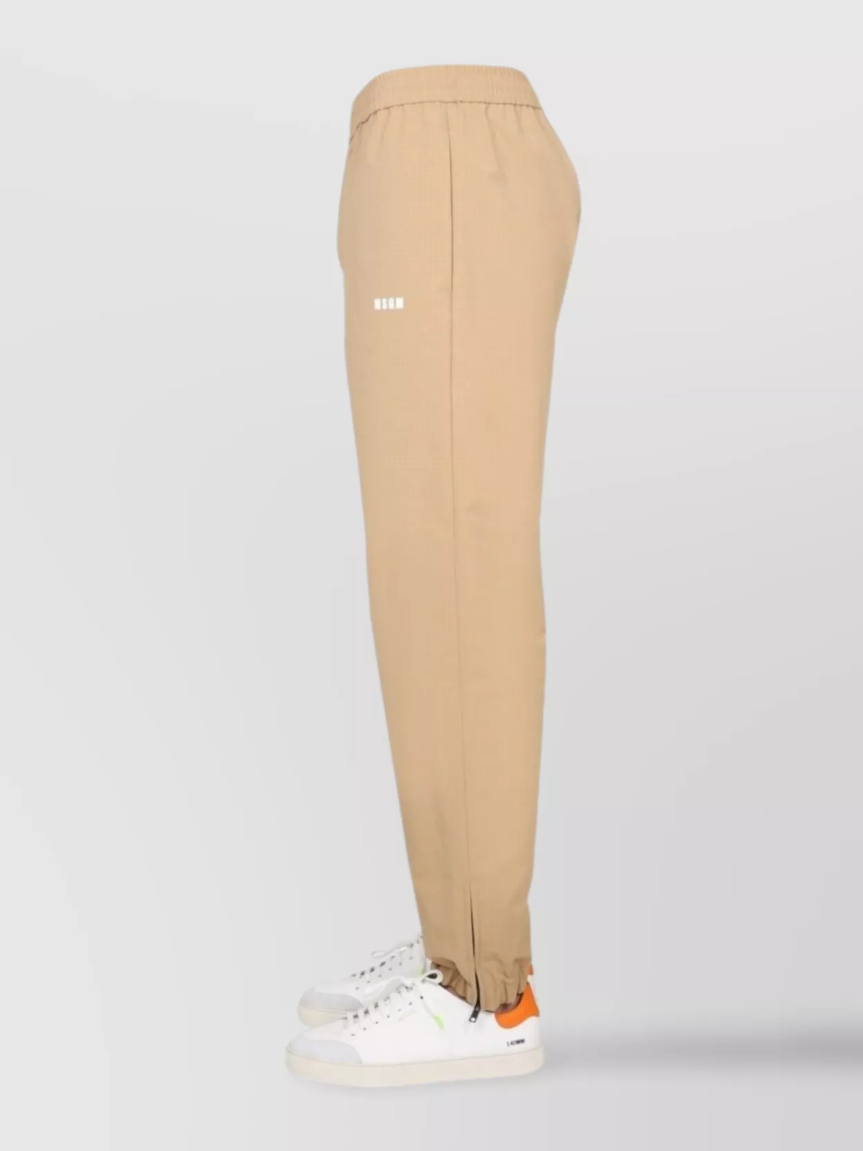 Msgm Logo Back Pocket Belt Loops Elastic Waistband