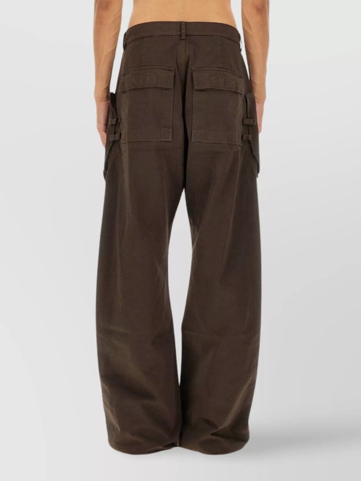 Rick Owens Drkshdw Wide Leg Cargo Trousers And Pockets In Brown