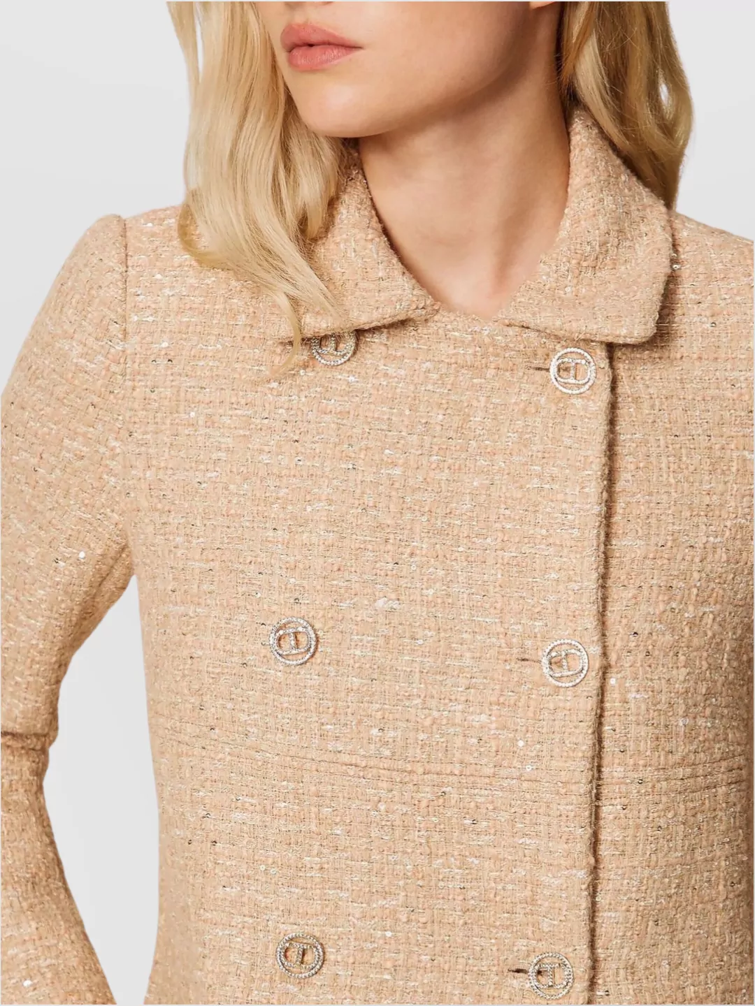 Twin-Set Double-Breasted Coat Notched Lapels