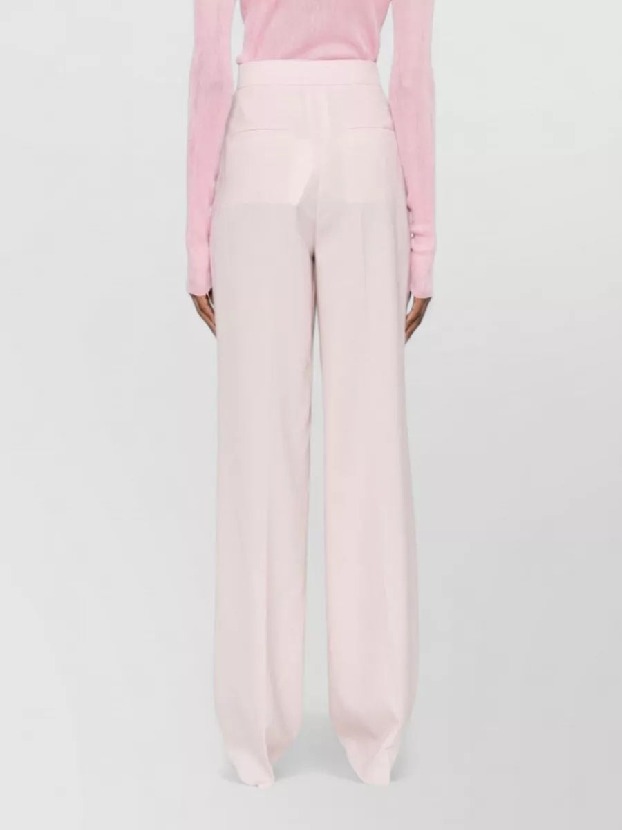 Max Mara High Waist Silk Blend Wide Leg Trousers