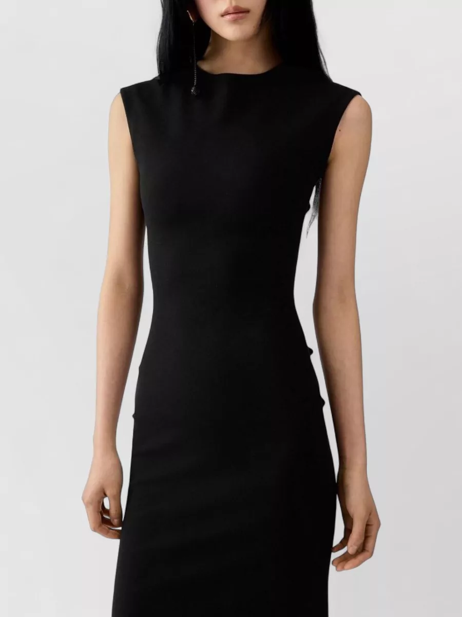 Jacquemus Sleeveless Asymmetric High-Neck Midi Dress