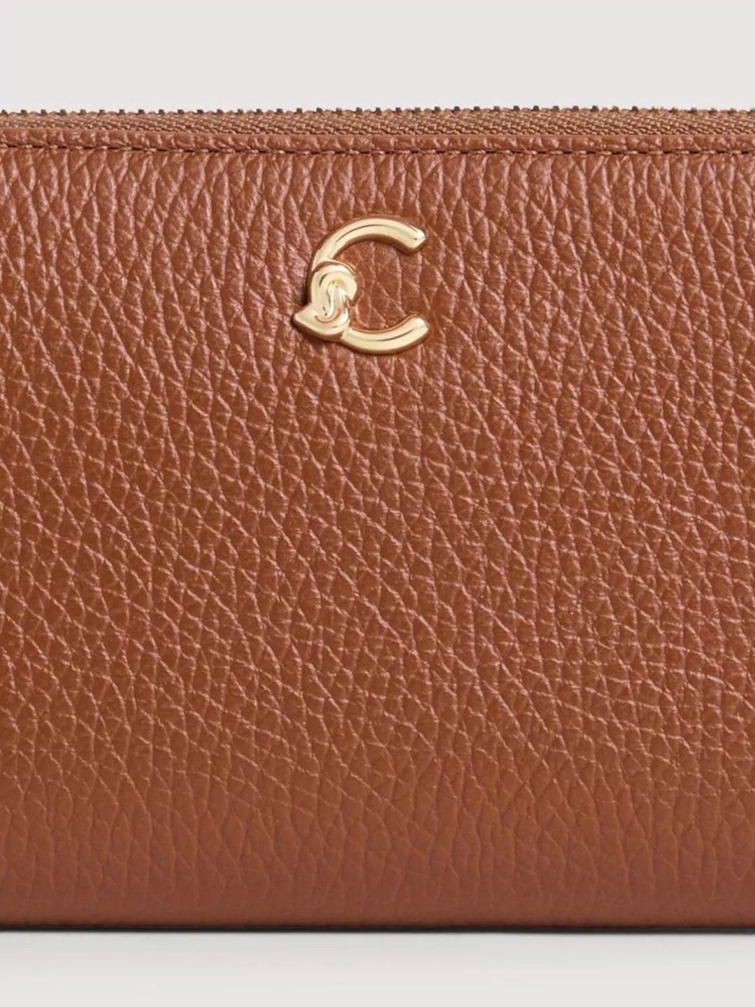 Coccinelle Chic Textured Leather Purse Gold-Tone Hardware