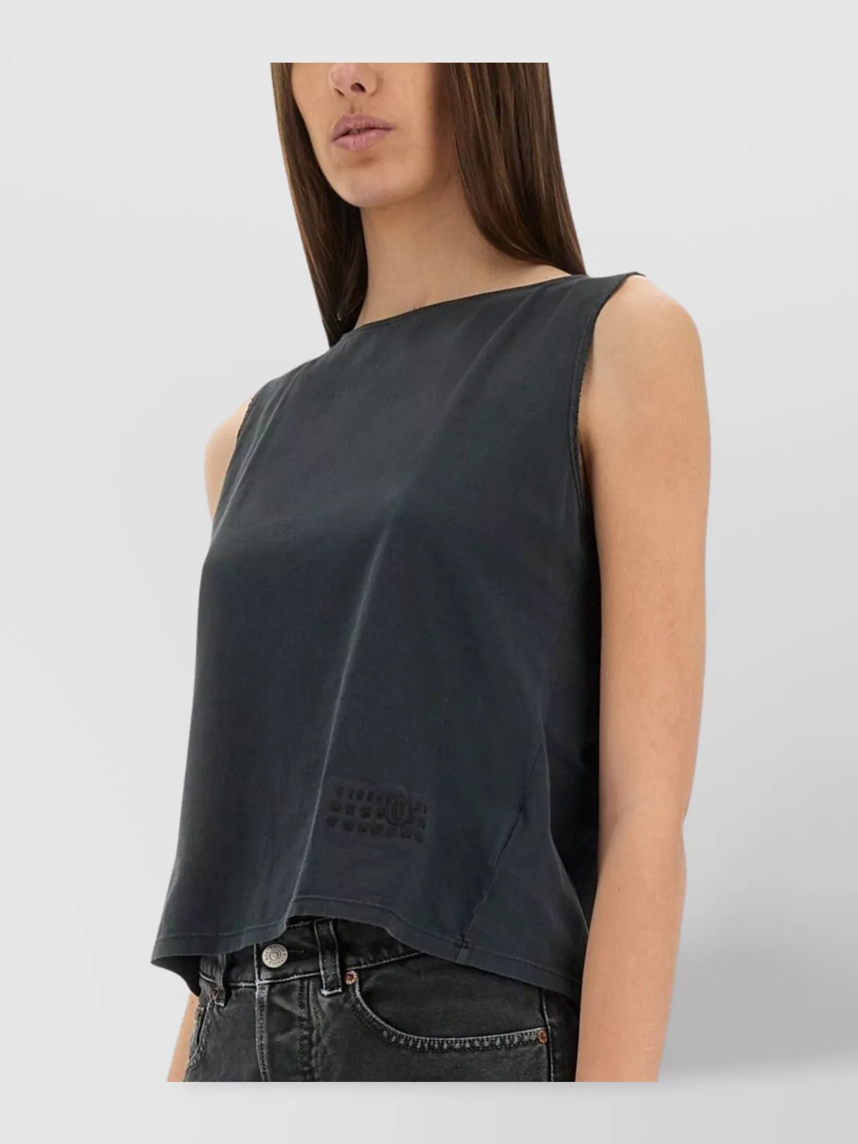 Mm6 Maison Margiela Cotton Sleeveless Tank Top With Round Hem