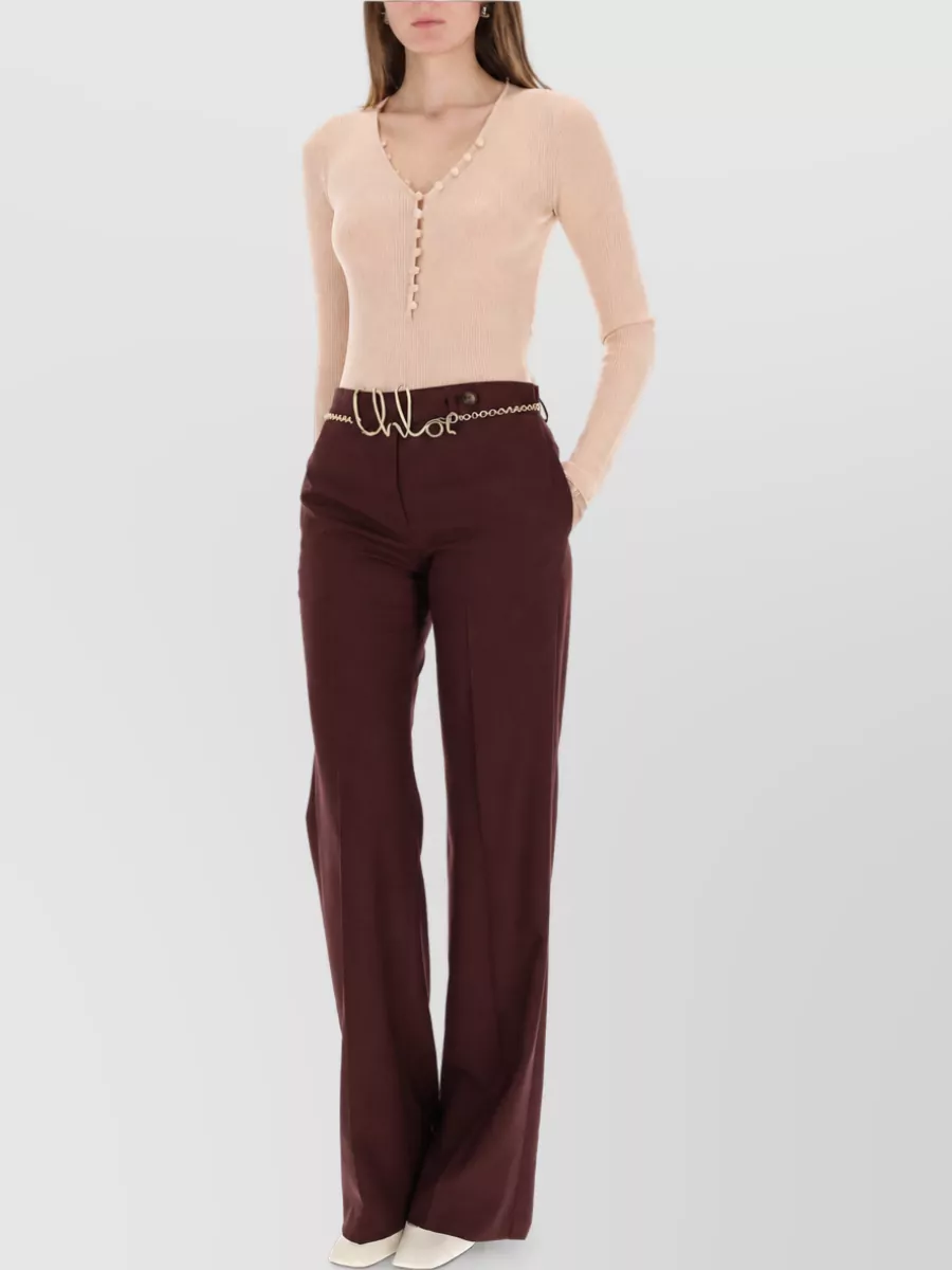 Chloé Ribbed Wool Knit Top