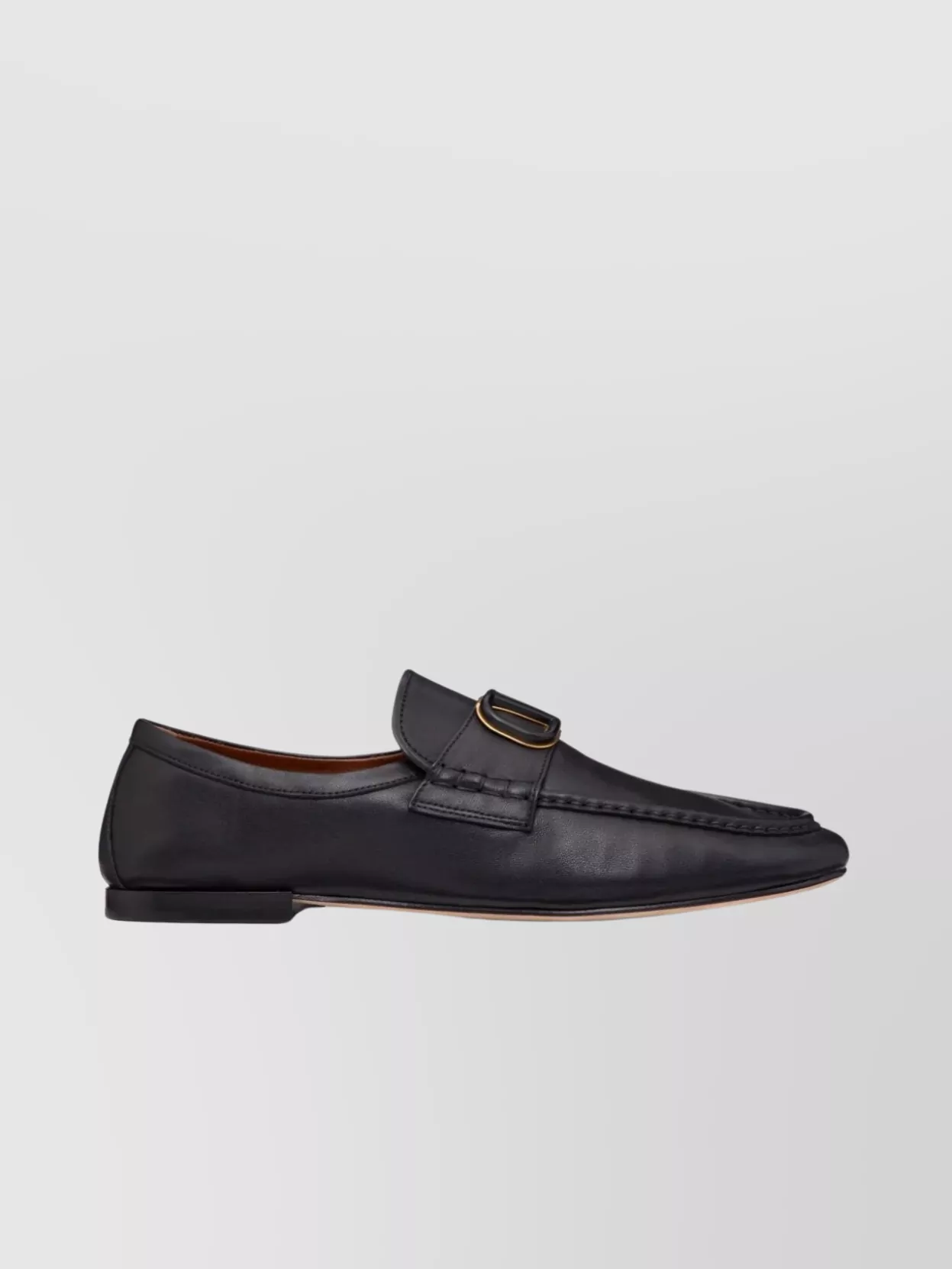 Shop Valentino Nappa Leather Vlogo Loafer With Buckle Detail