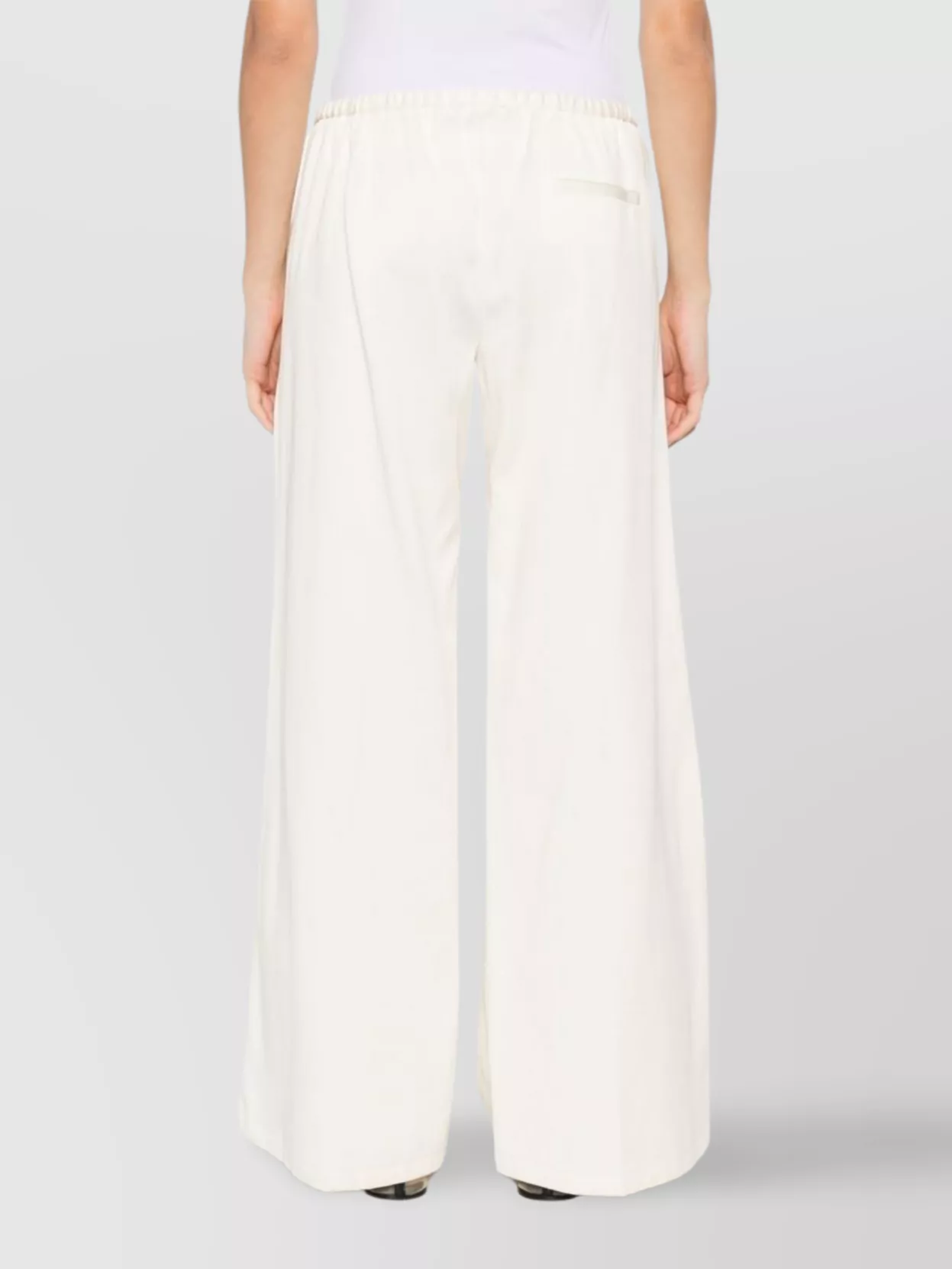FORTE FORTE WIDE-LEG COTTON TROUSERS WITH ELASTIC WAISTBAND