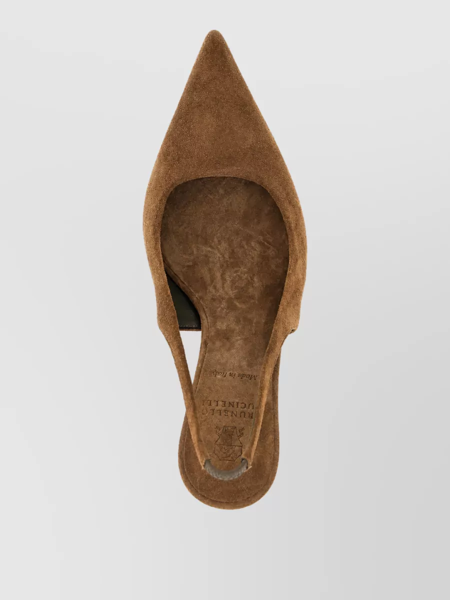 Brunello Cucinelli Suede Slingback Mules