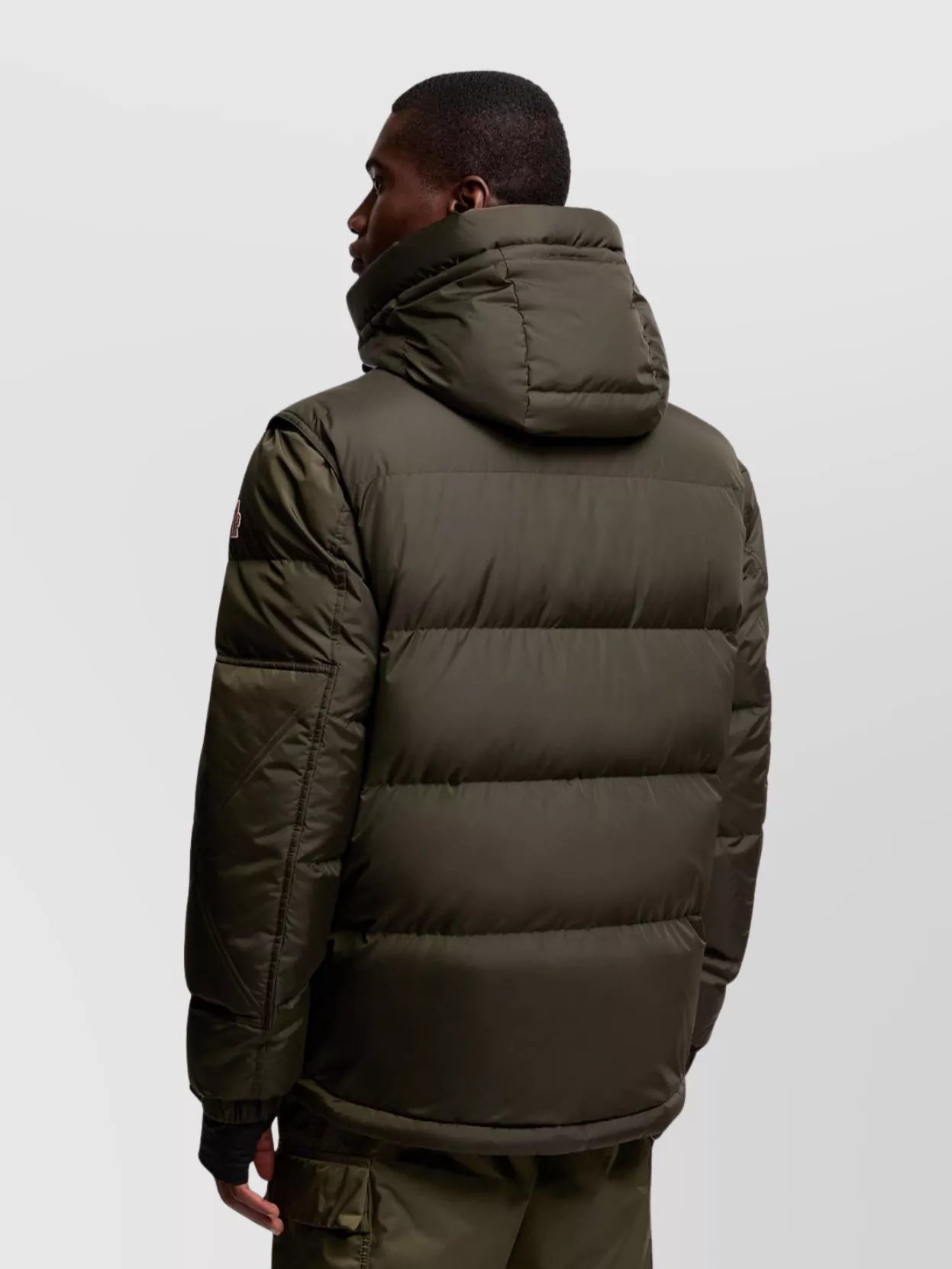 Moncler Down Ski Jacket Adjustable Hood In Black