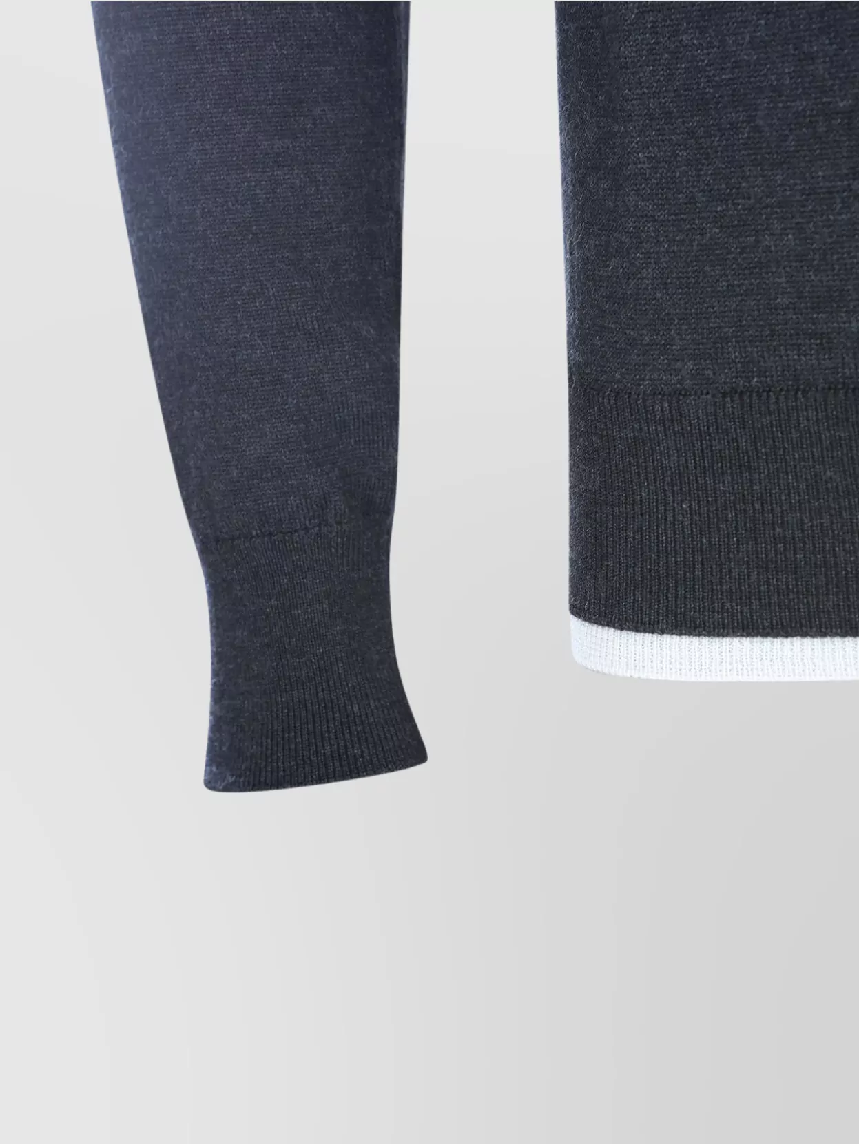 Eleventy Ribbed Crewneck Sweater Contrast Trim