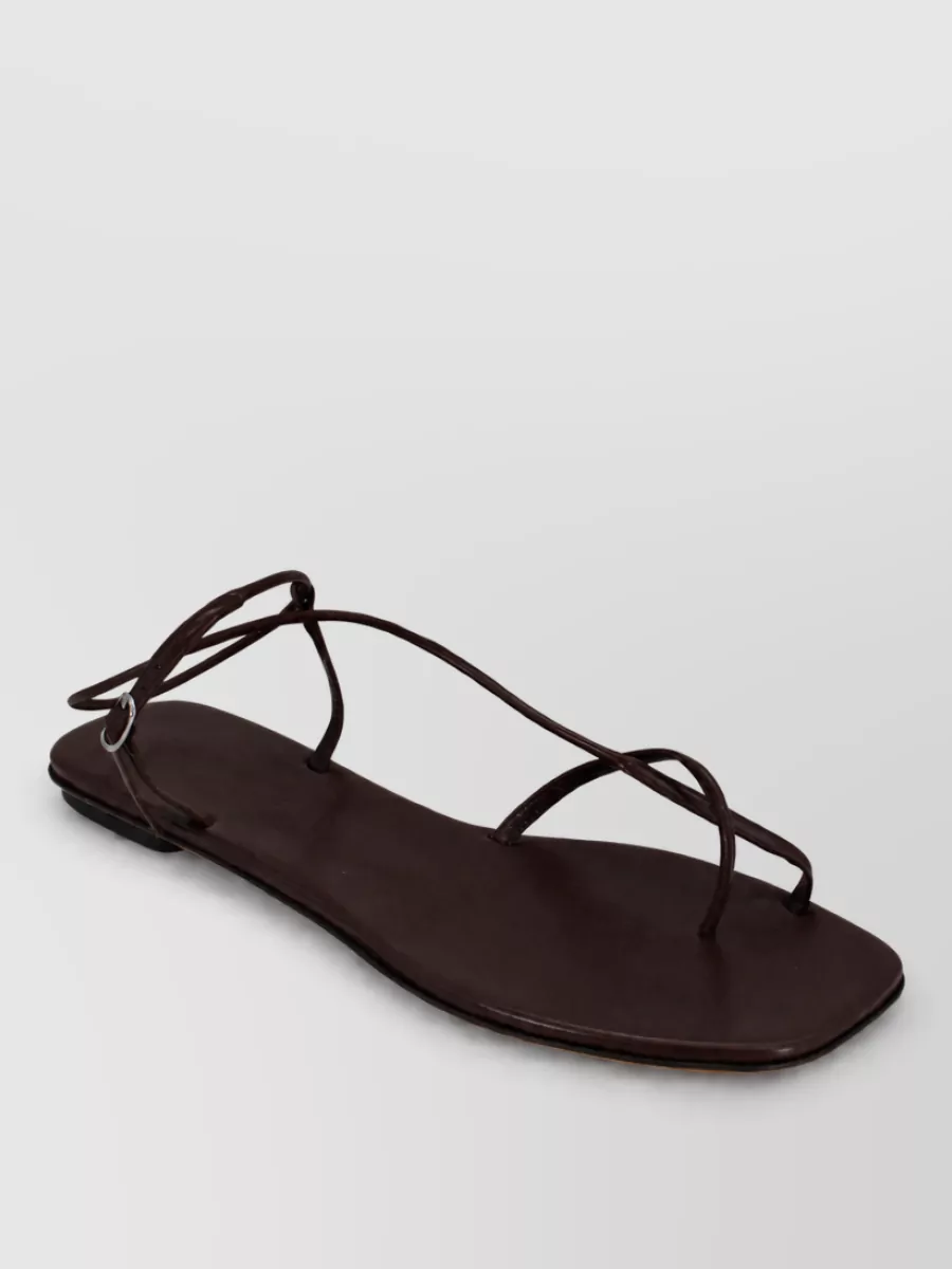 Soeur leather strappy flat sandals