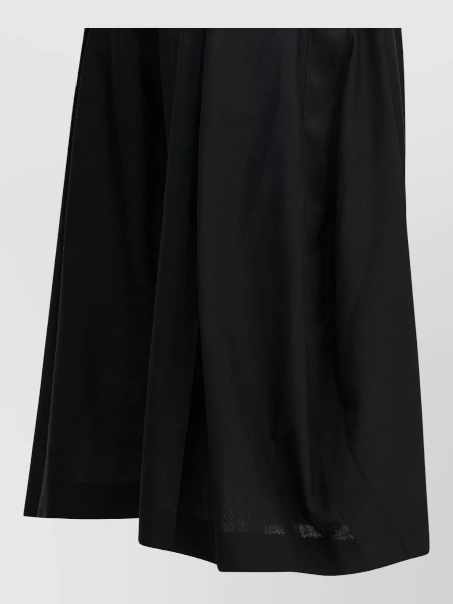 Sacai High Waist Wide Leg Pleated Trousers Belt Loops