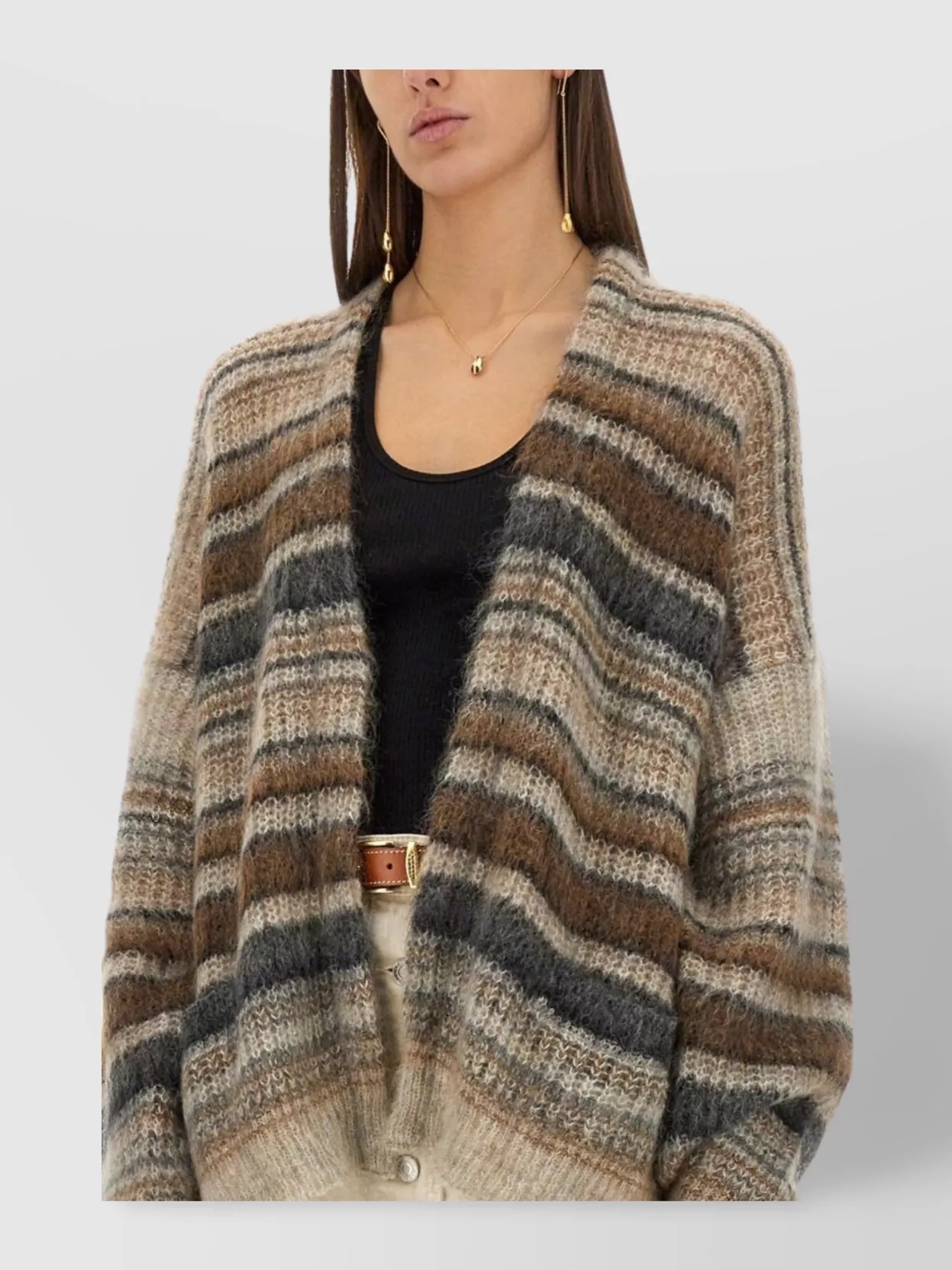 Isabel Marant Etoile "Dana" Striped Pattern Knitwear Cardigan