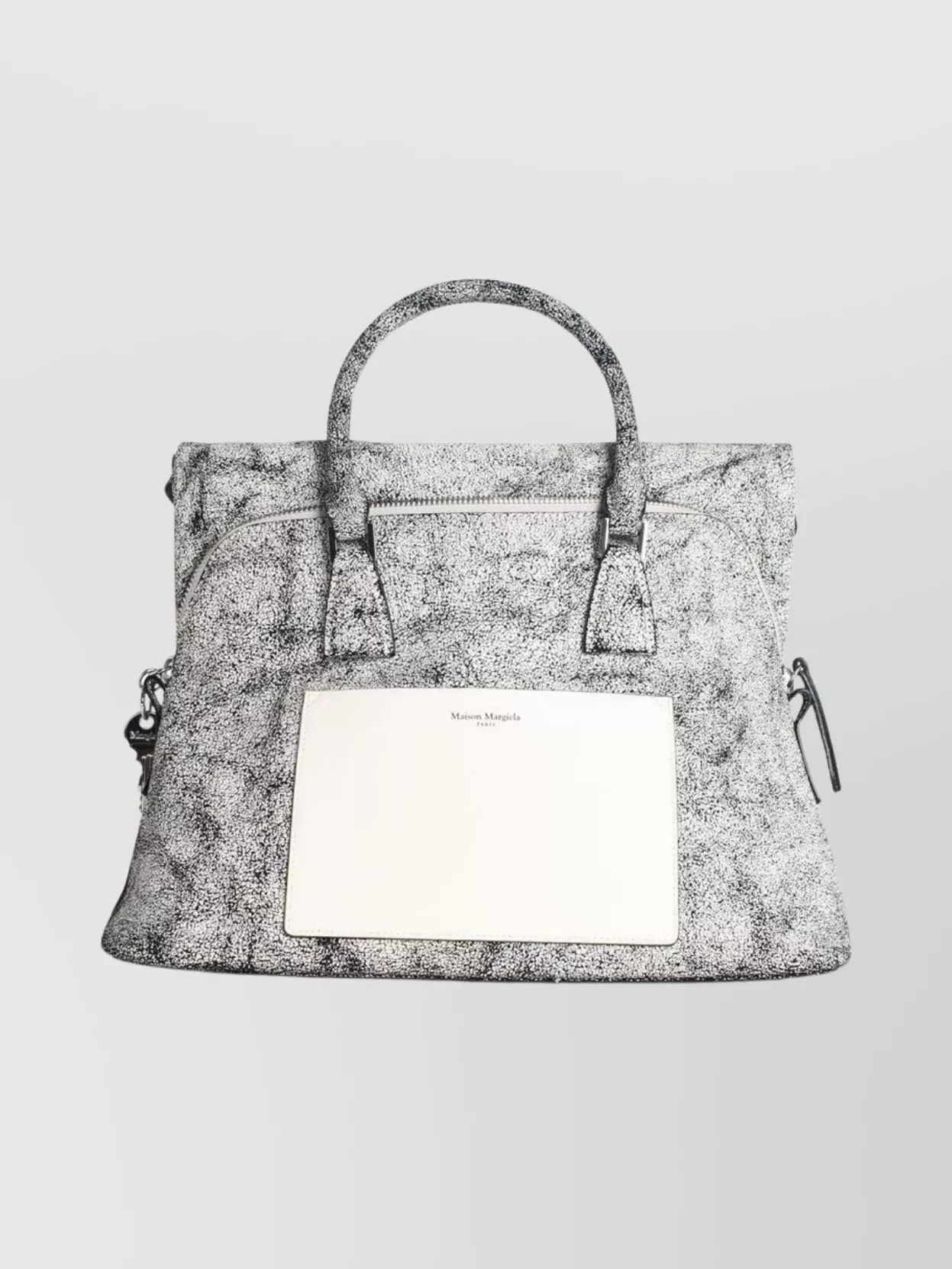 Maison Margiela Textured Leather Shoulder Bag With Top Handles