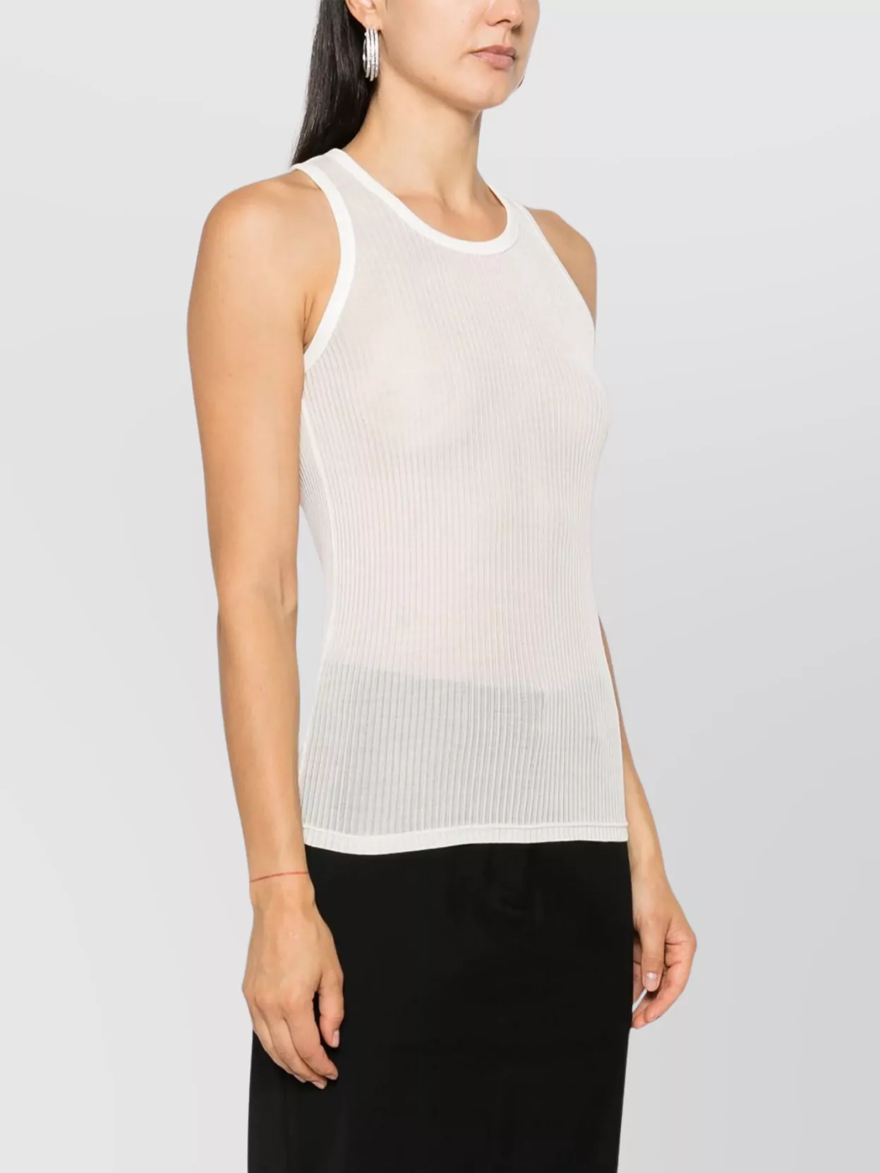 Maison Margiela Ribbed Silk Tank Top