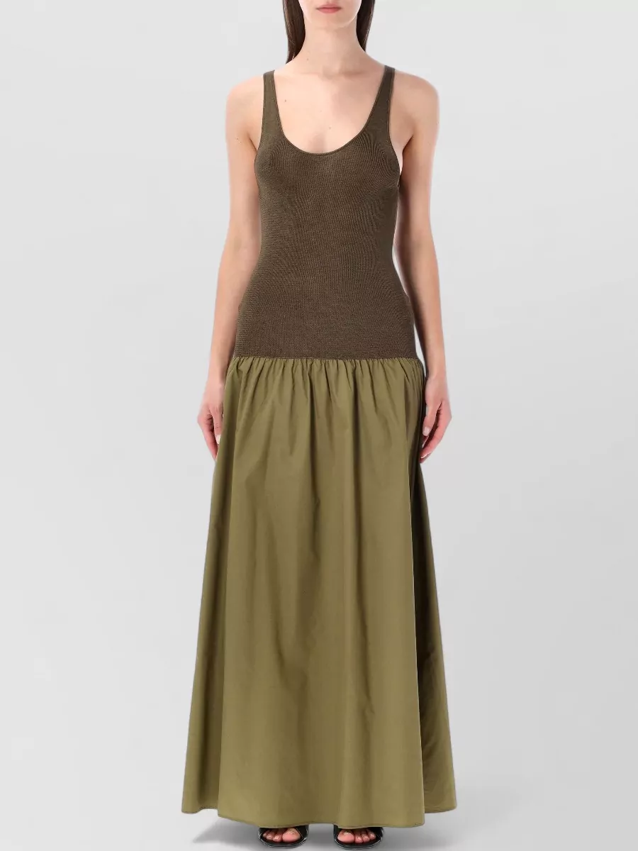 The Frankie Shop sleeveless scoop-neck drop-waist maxi dress