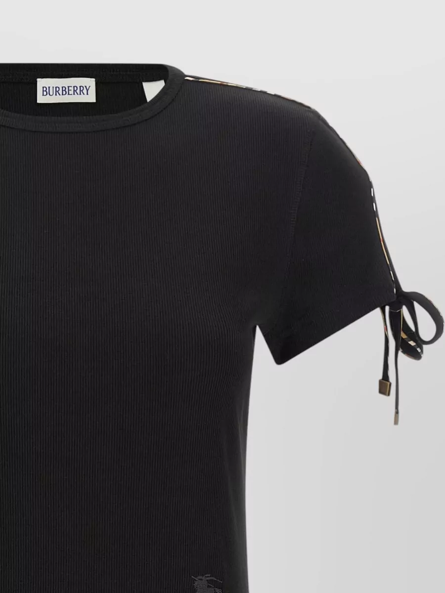 Burberry Ribbed Knit Short-Sleeve Knee-Length Dress