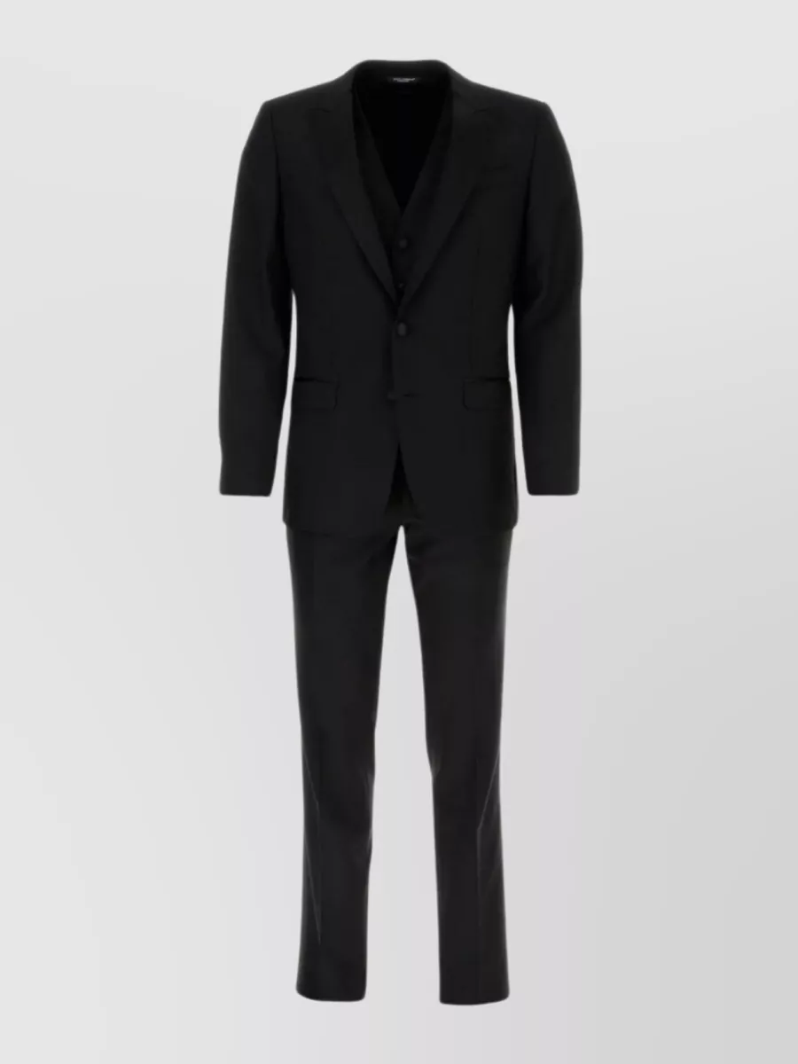Shop Dolce & Gabbana Tailored Wool Blend Suit In Black