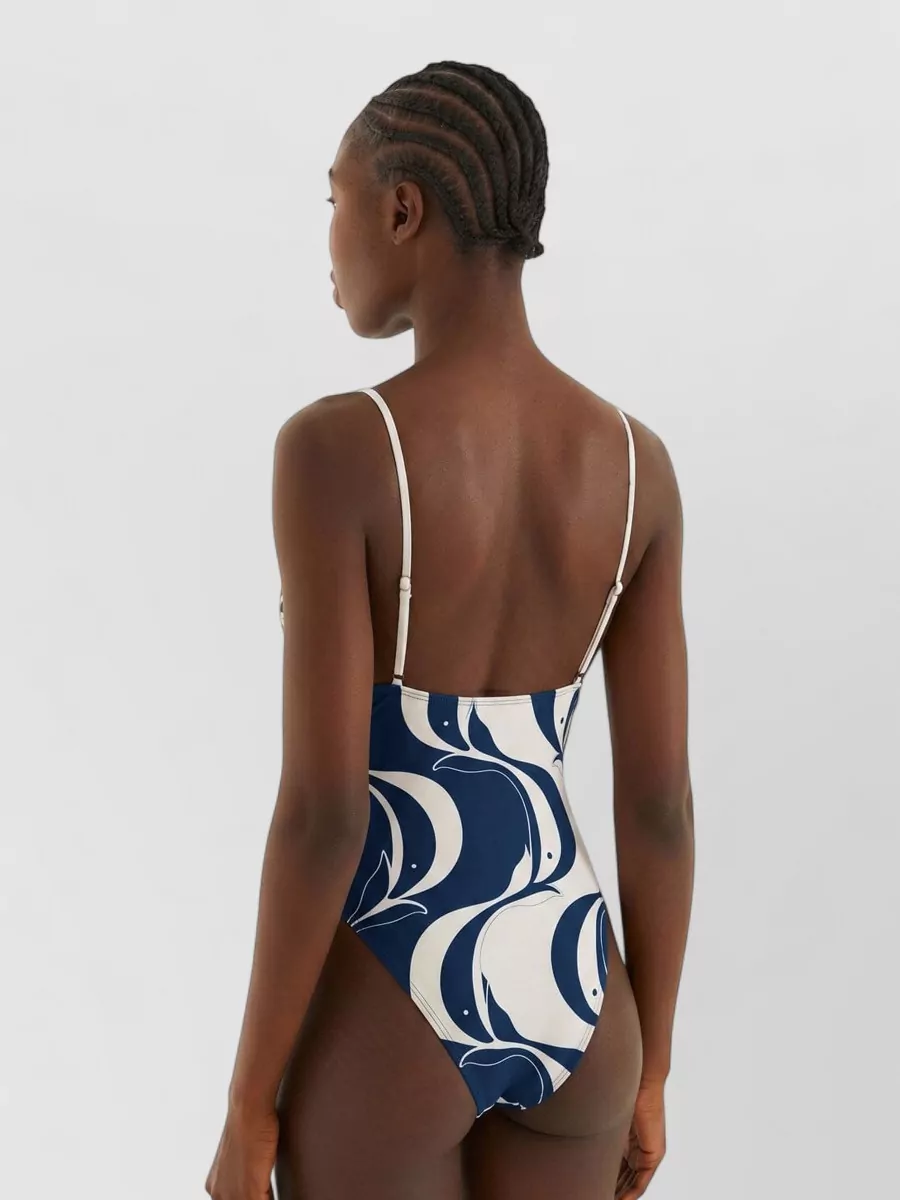 Farm Rio Printed V-Neck One-Piece Swimsuit