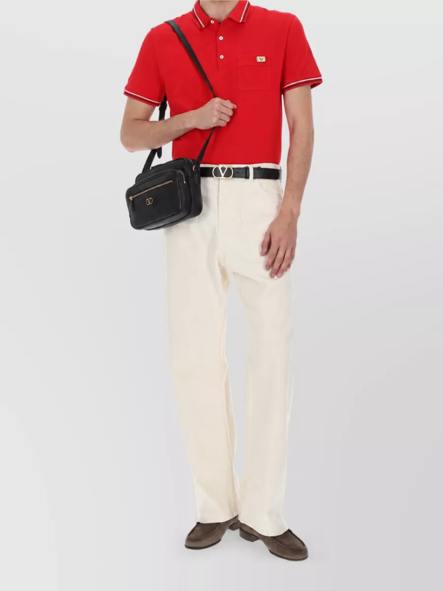 Valentino Cotton Logo-Patch Polo Shirt