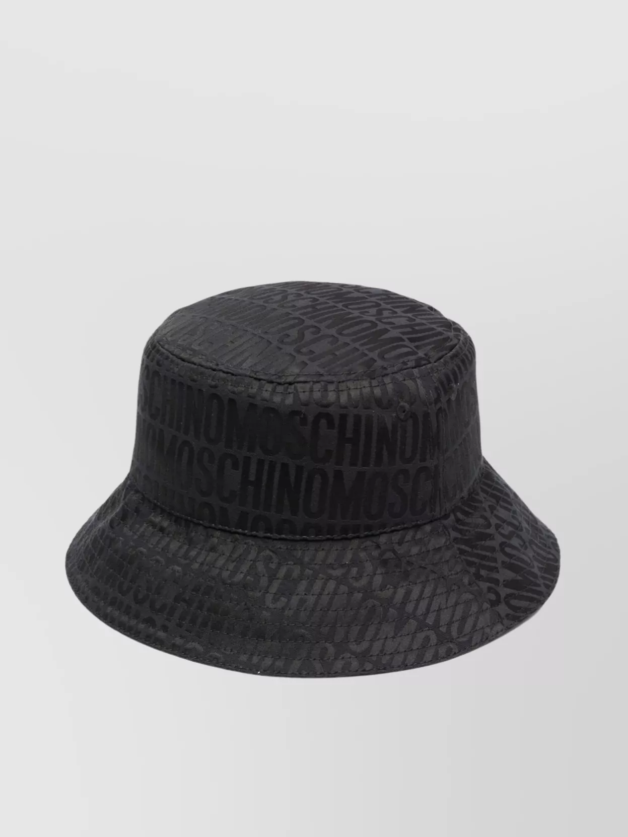 Shop Moschino Logo Print Bucket Hat With Wide Brim