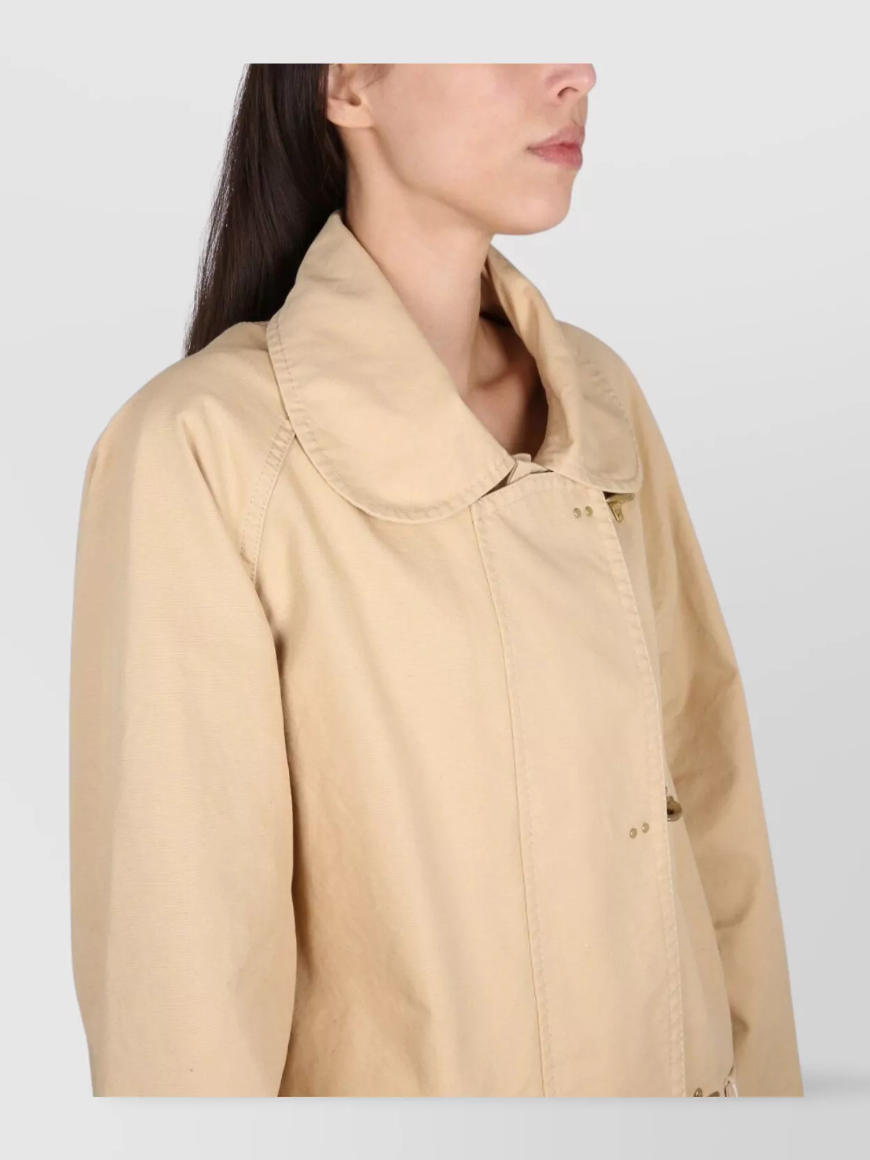 Fay Long Coat With Collar And Pockets