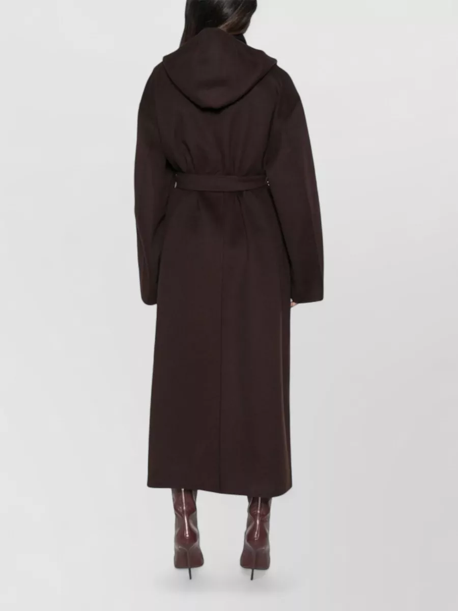 Sportmax Virgin Wool Belted Hooded Coat