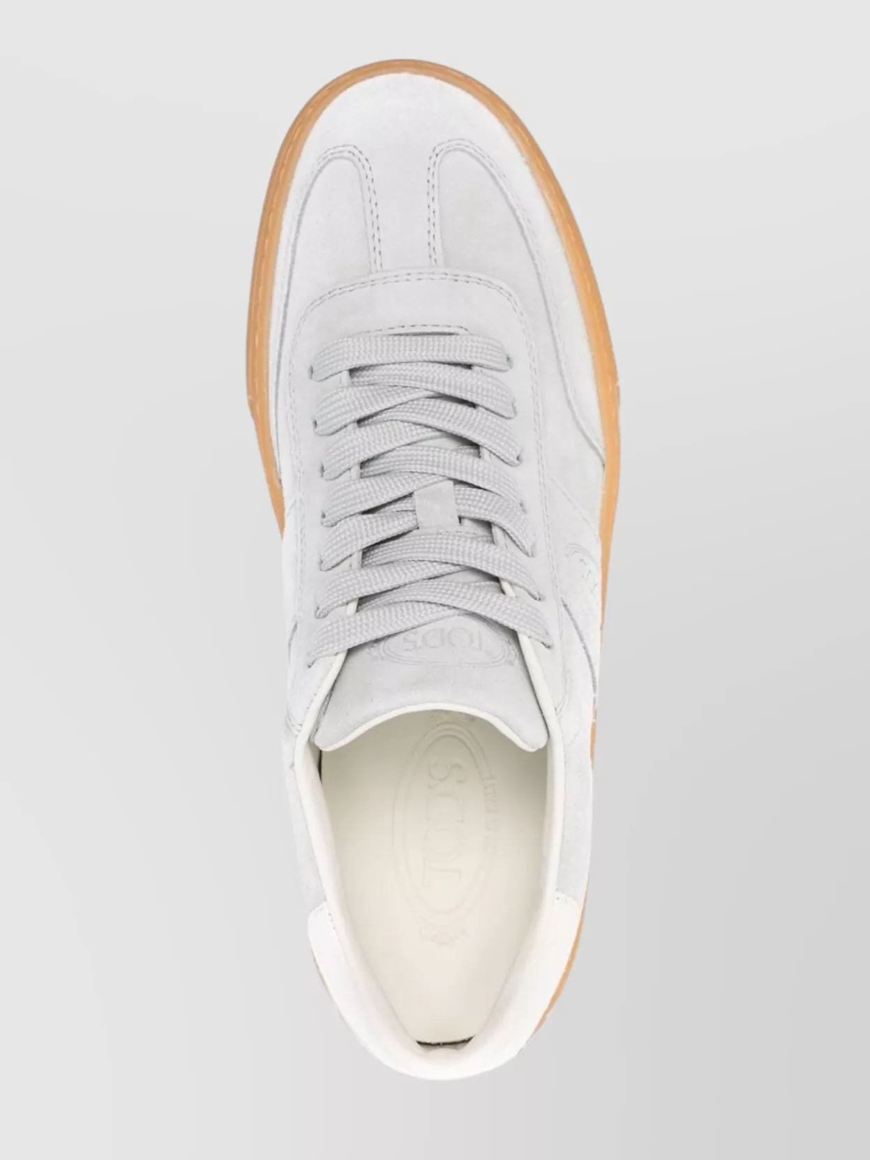 Tod's Grey Suede Leather Round Toe Sneakers