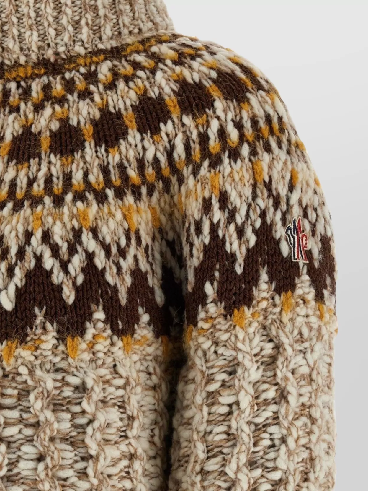 Moncler Grenoble Textured Knit Cardigan High Collar