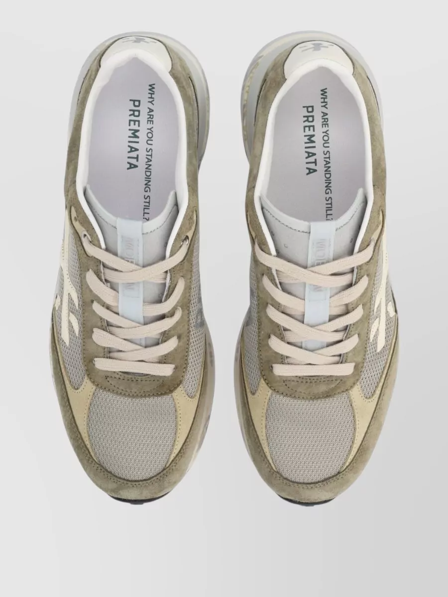 Premiata Paneled Low-Top Sneakers