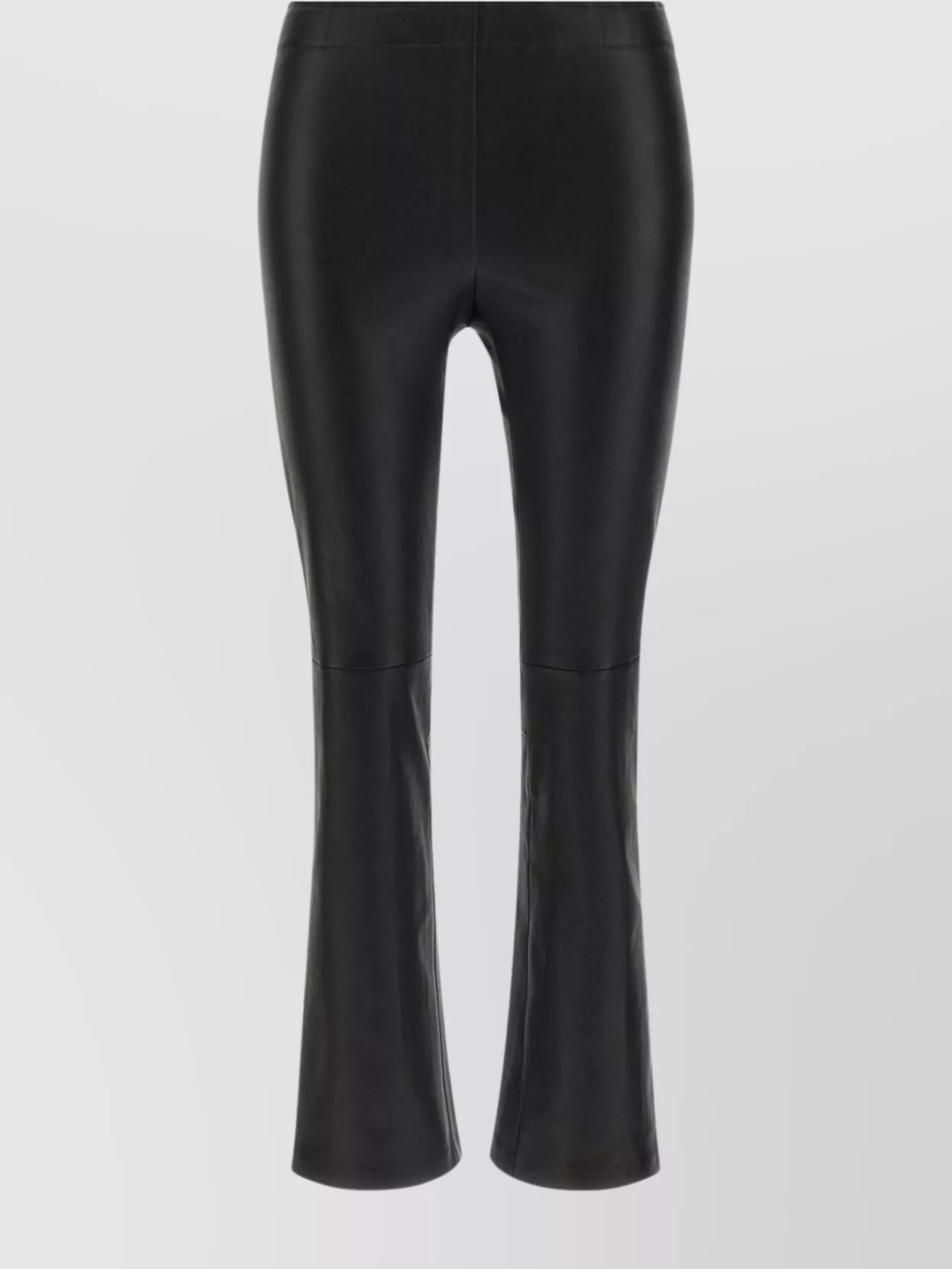 Stouls Flared Leather Trousers Featuring Seam Detailing